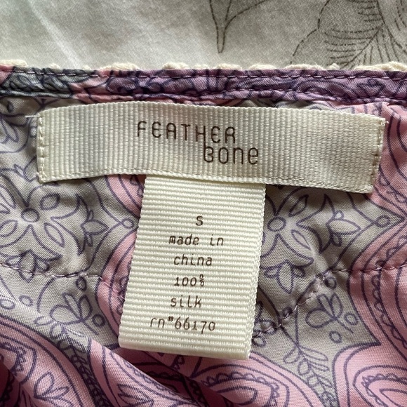 Anthropologie Feather Bone 100% Silk Purple Mini Slip Dress Small Fairycore - Picture 6 of 8